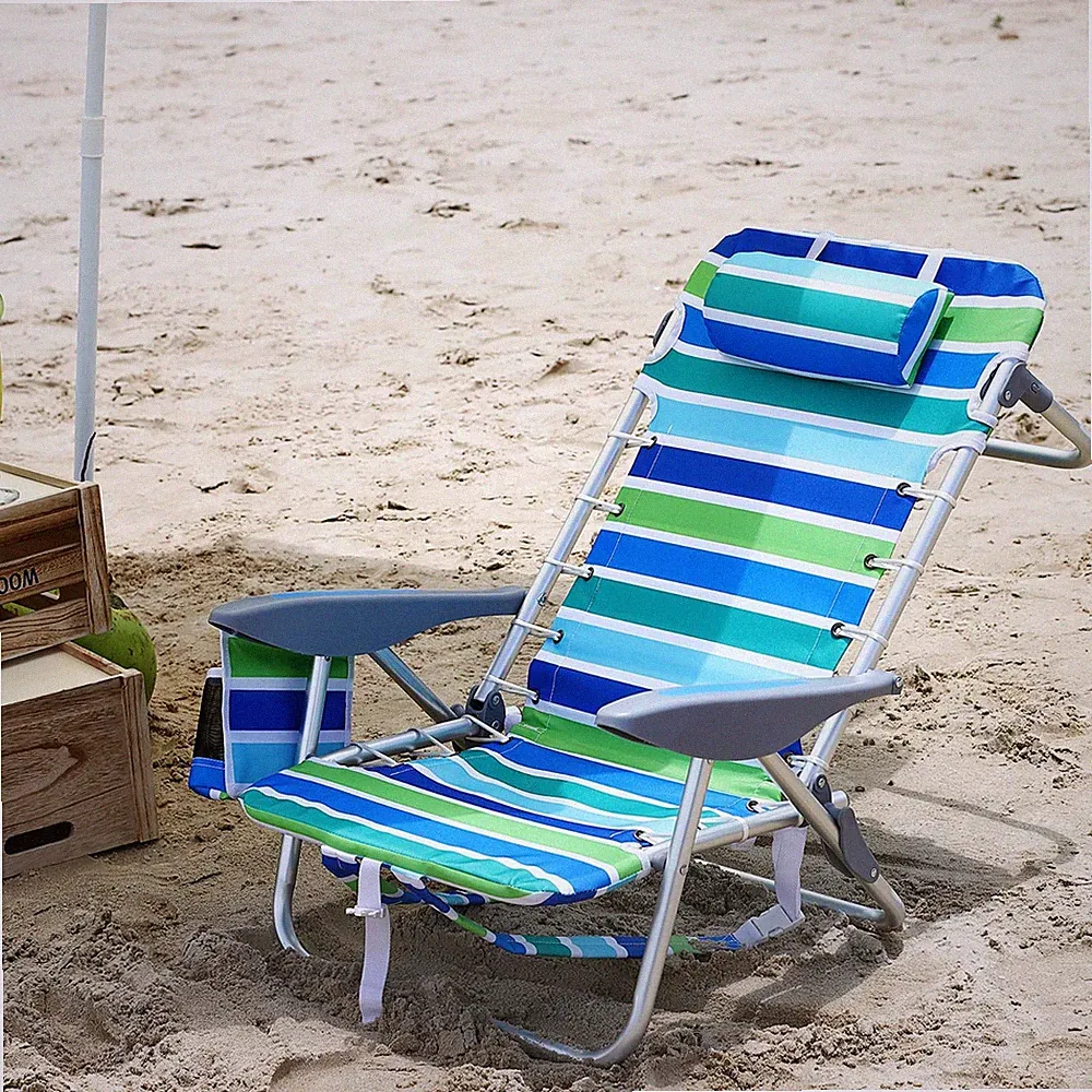 Backpack Beach Chair for Adults Portable Lay Flat Folding Beach Chair Outdoor
