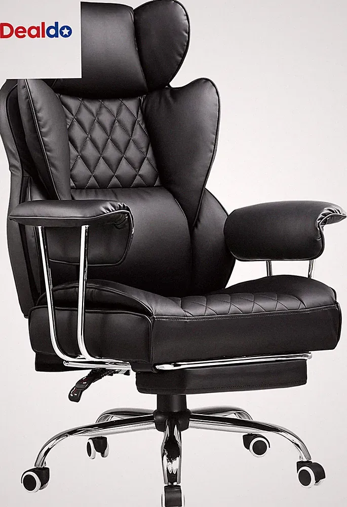 Big and Tall Office Chair, High Back Leather Gaming Chair with Footrest, Executi