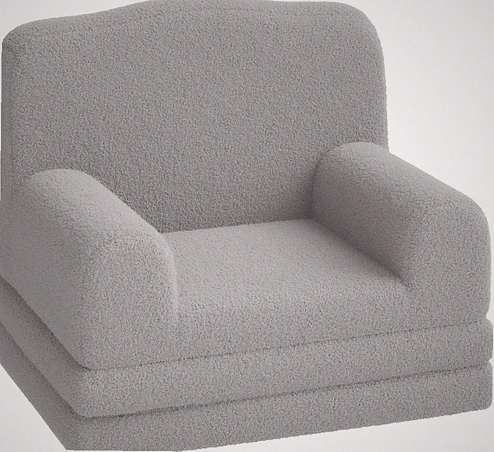 GARVEE Kids Convertible Sofa & Lounger with Washable Sherpa Cover, Wave Design