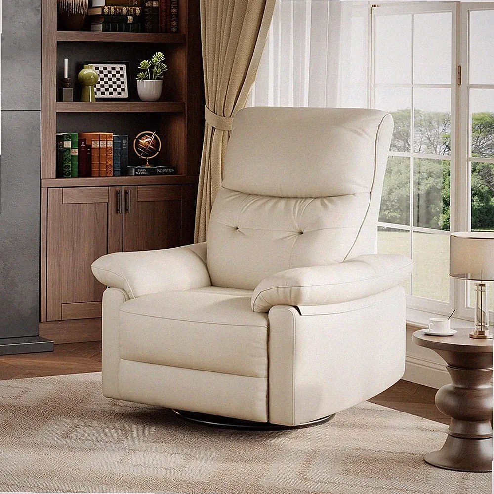 GARVEE Swivel Rocker Recliner Chair, Chenille Fabric, Wide Seat, 350 lb Capacity