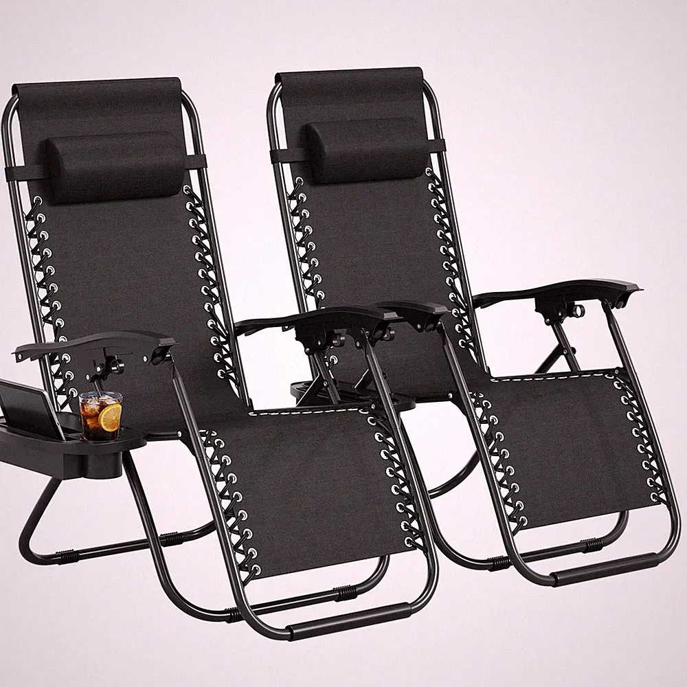 Garvee Zero Gravity Chair Set of 2, Patio Lounge Chair Outdoor with Pillow &...