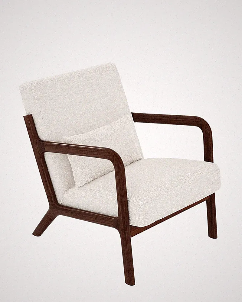 Modern Accent Chair, Mid-Century Sherpa Chair Lounge Armchair ,for Living Room