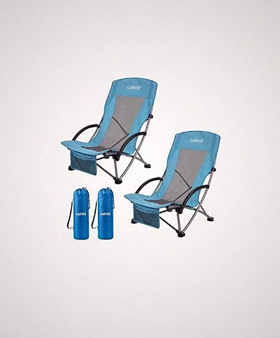 [NEW] Garvee 2‑Pack Low‑Profile Beach Lounge Chairs — Foldable Portable Camping