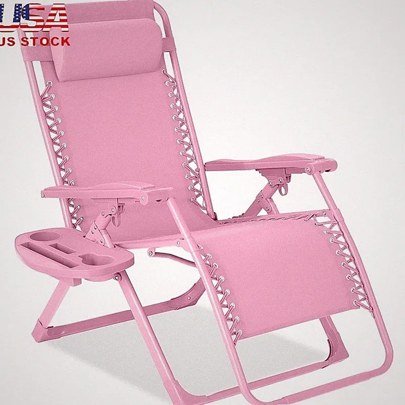 Portable Zero Gravity Recliner Chair W/ Locking System & Detachable Tray New
