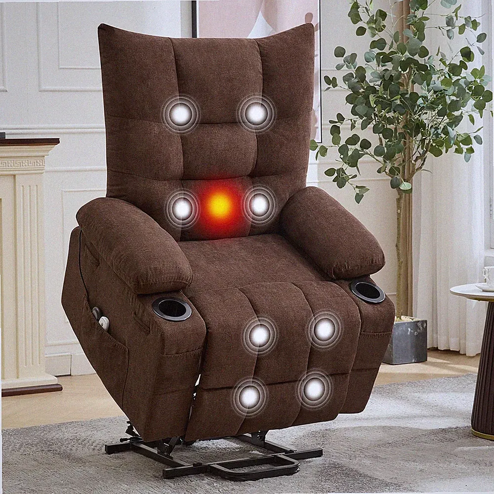 Power Lift Recliner Chair with Massage & Heat ,Oversized Swivel Rocker Recliner