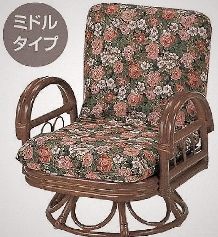 Rattan reclining lounge chair middle type S704B From Japan Free Shipping!!! new