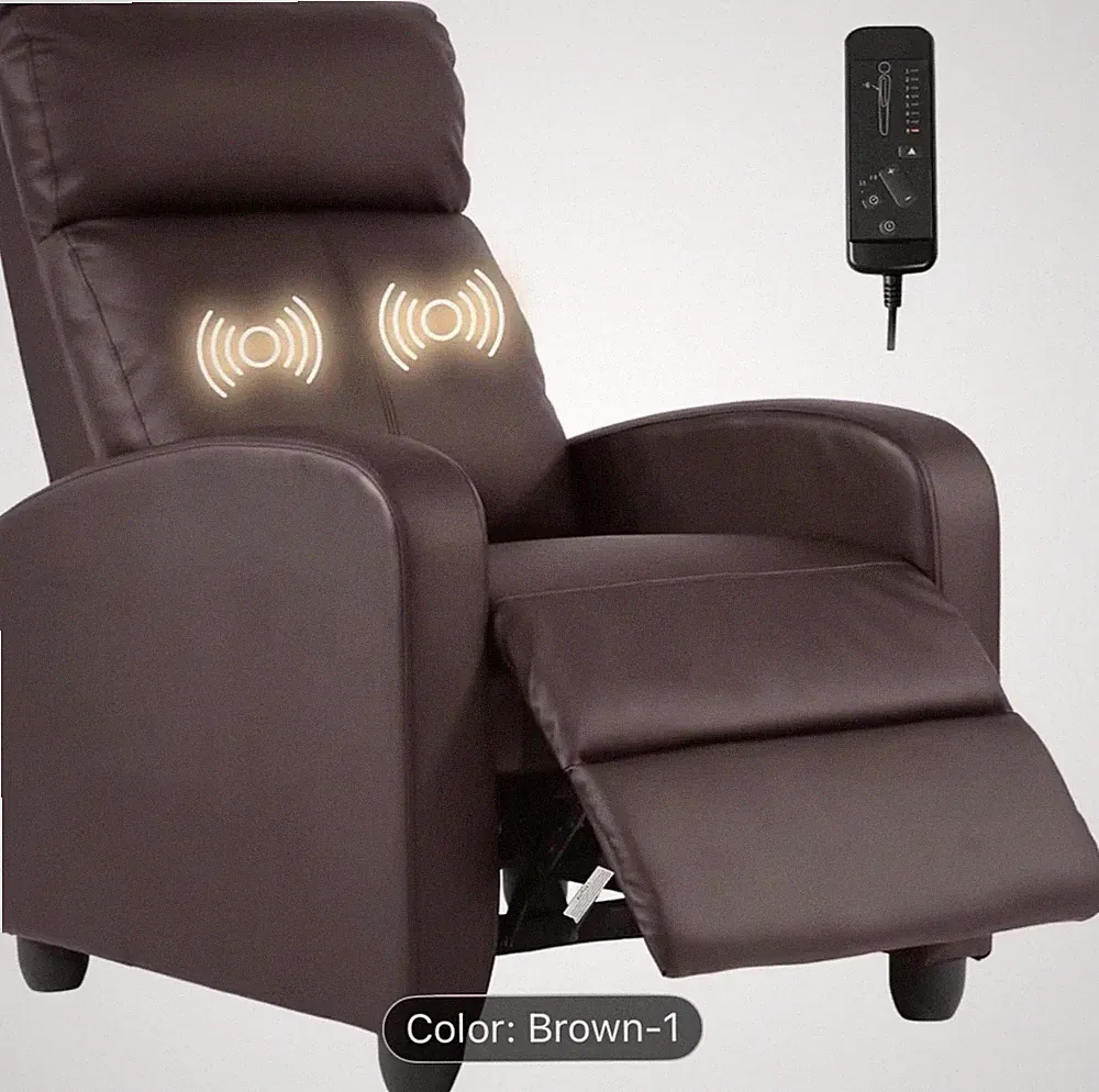 Recliner Chair Breathable Padded PU Leather Massage Single Sofa Recliners
