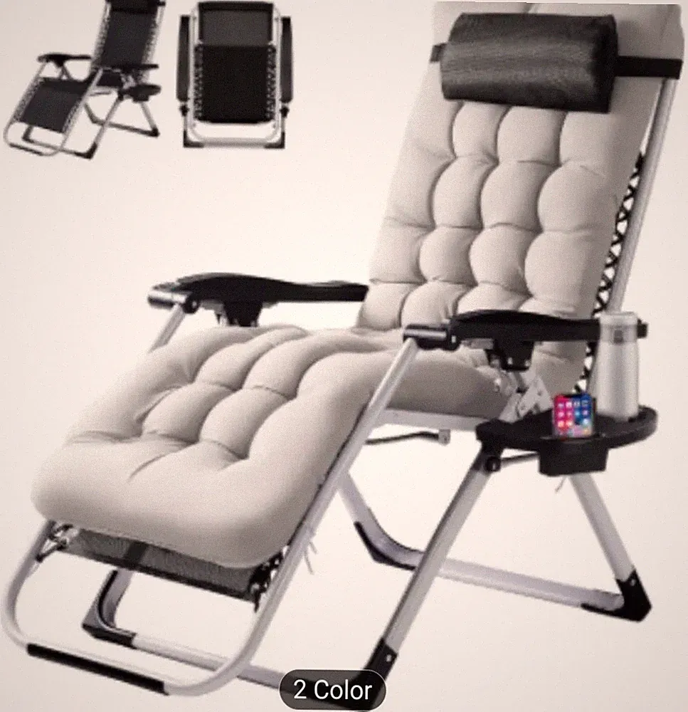 Zero Gravity Recliner with Foldable Headrests | Recliner with Cup Holder Tray...